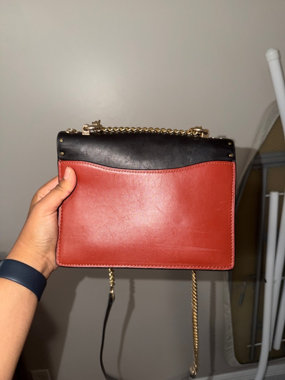 Coach Black, Brown & Red Signature Leather Chain Crossbody - Picture 5 of 5